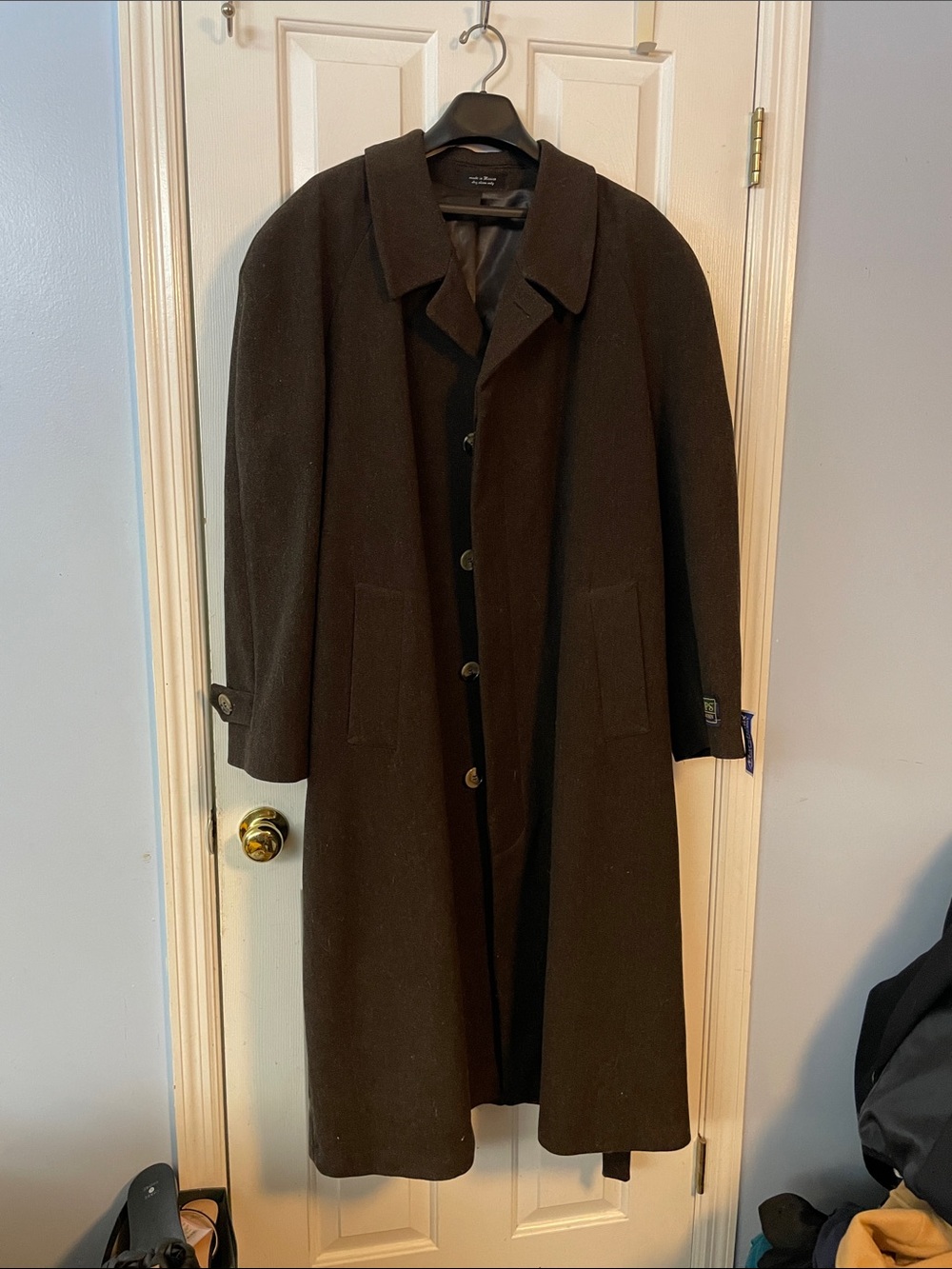 Ralph Lauren Brown Wool Single-Breasted Trench Coat